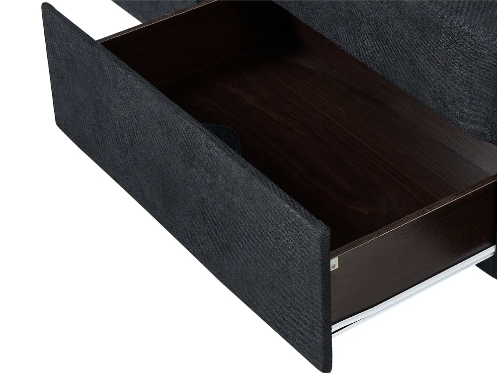 Schlafsofa 3-Sitzer FALSTER mit Stauraum Stoff Schwarz_878880