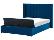 Wasserbett mit Stauraumbank NOYERS Samtstoff Blau 140 x 200 cm_915278