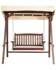 Hollywoodschaukel CAVIOLA Fichtenholz Dunkelbraun_958921