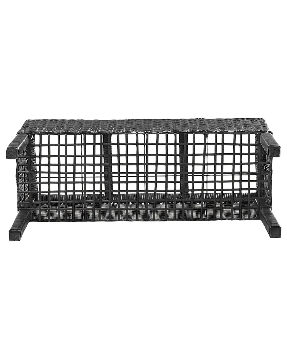 Blumentopf mit Beinen CARAGANA 77 cm Polyrattan Schwarz_914487