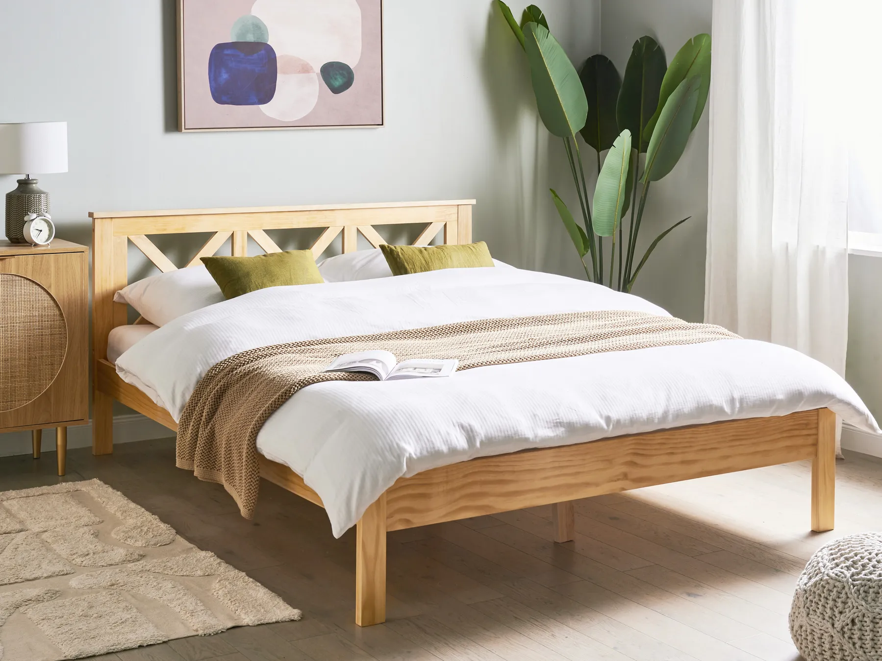 Bett mit Lattenrost Kiefernholz TANNAY 160 x 200 cm Hellbraun_930969
