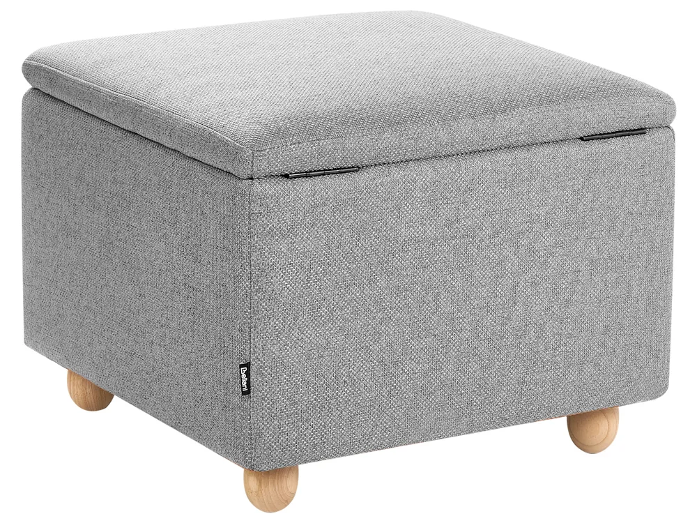 Pouf mit Stauraum FERNDALE Stoff Hellgrau_1056252
