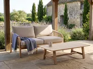 Gartensofa mit Tisch 2-Sitzer SUMBA Akazienholz Hellbraun_1087584
