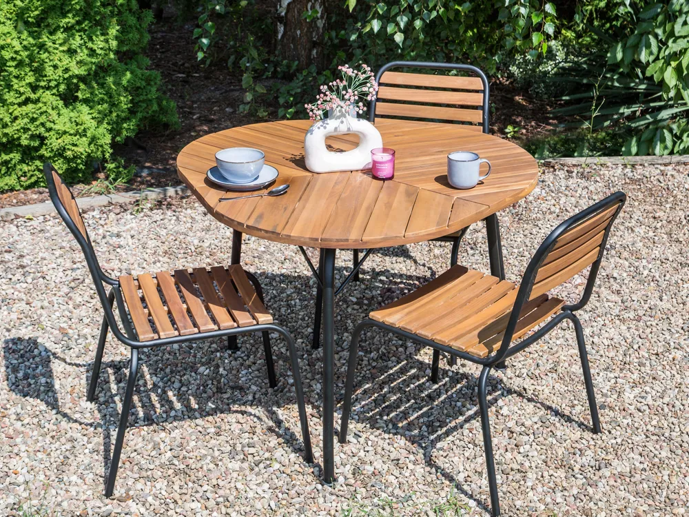 Gartentisch VARENNA 106 cm 103 cm Akazienholz Braun