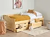 Tagesbett mit Stauraum Kiefernholz ROYVILLE 90 x 200 cm Hellbraun