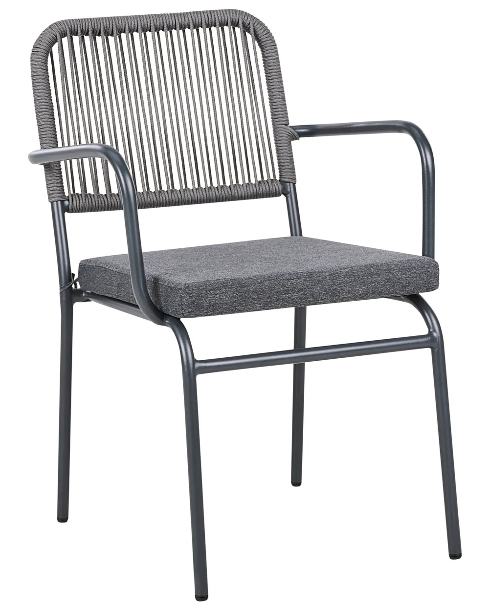 Set mit 4 Stühlen und Sitzkissen TACENO Metall Grau_1007821