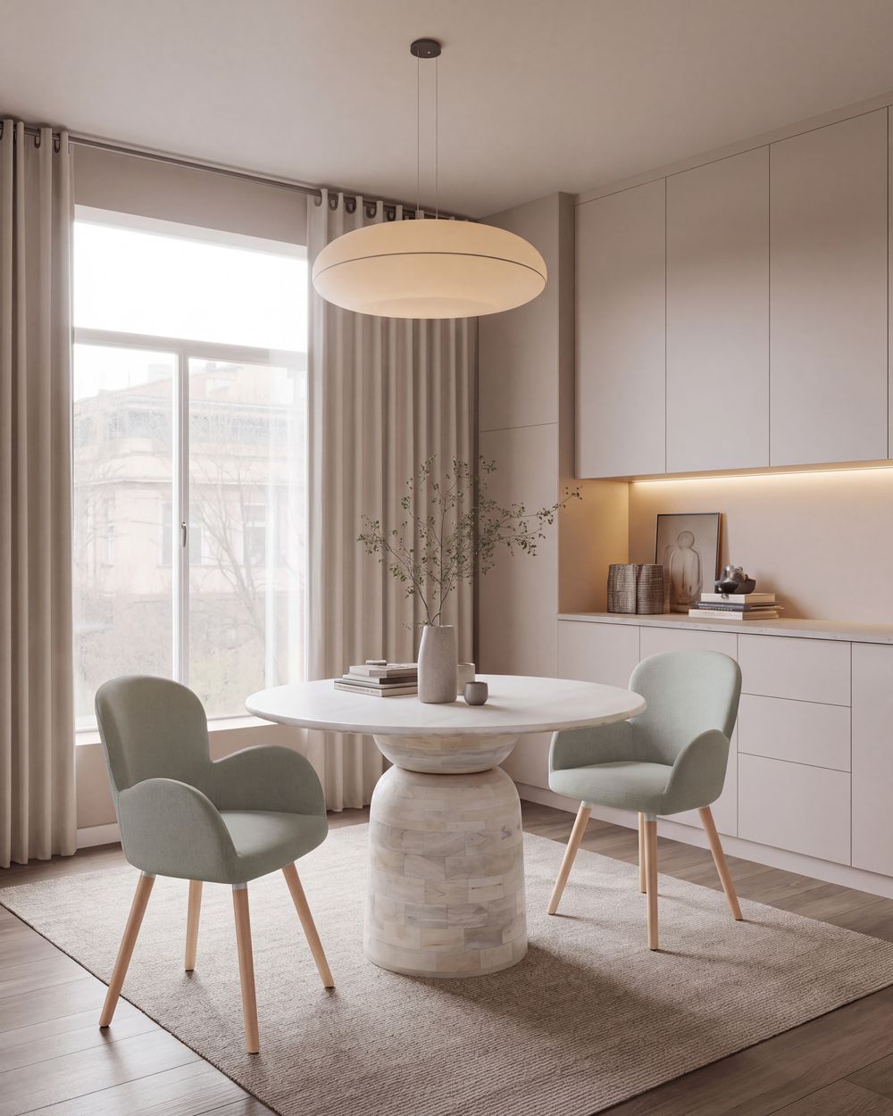 Set van 2 eetkamerstoelen BROOKVILLE Stof Lichtgrijs