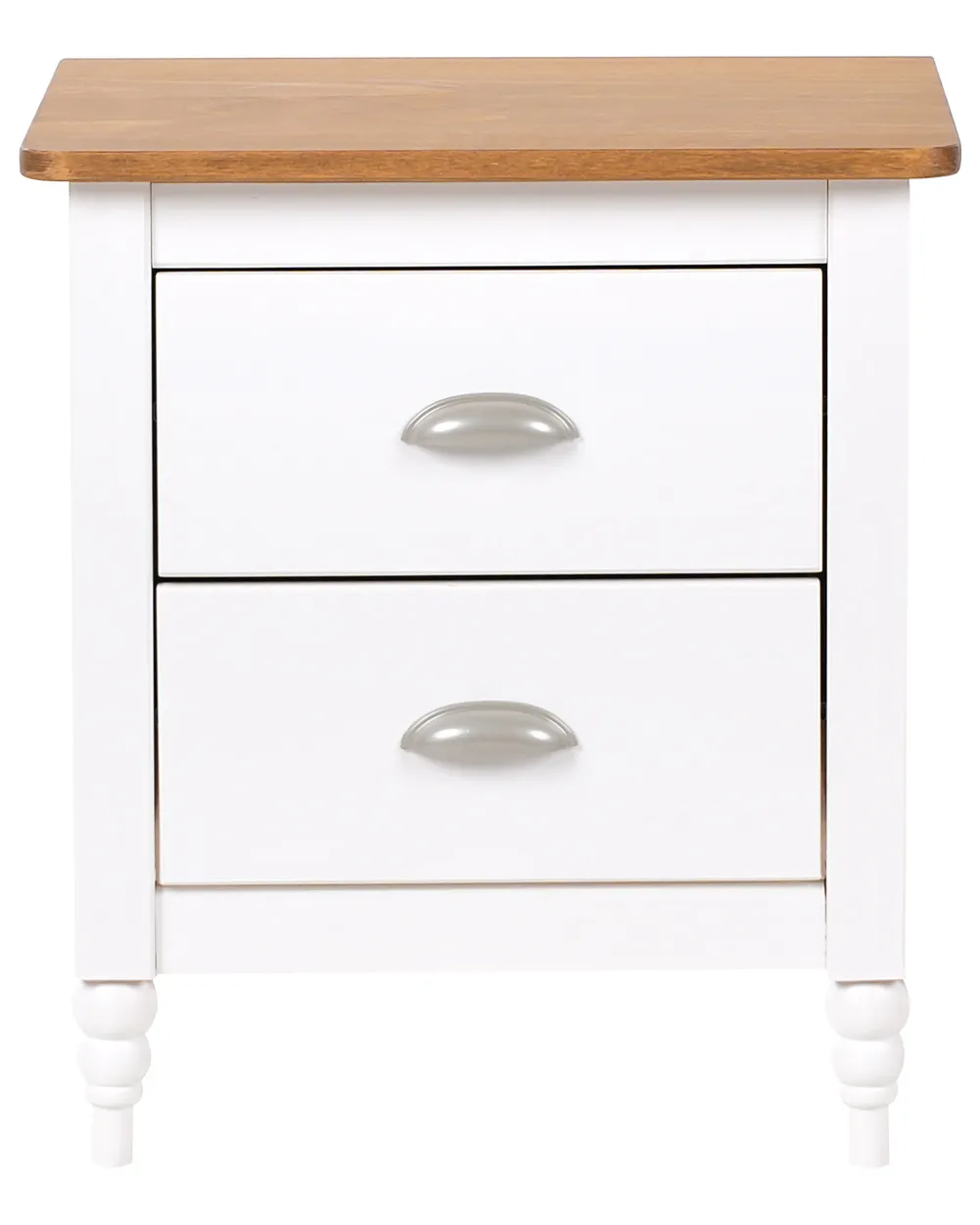 2 Drawer Bedside Table SHILLINGTON Pine Wood Brown/ White_966313