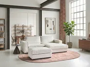 Corner Sofa KOLDING with Ottoman Boucle Light Beige Left Hand_1008320