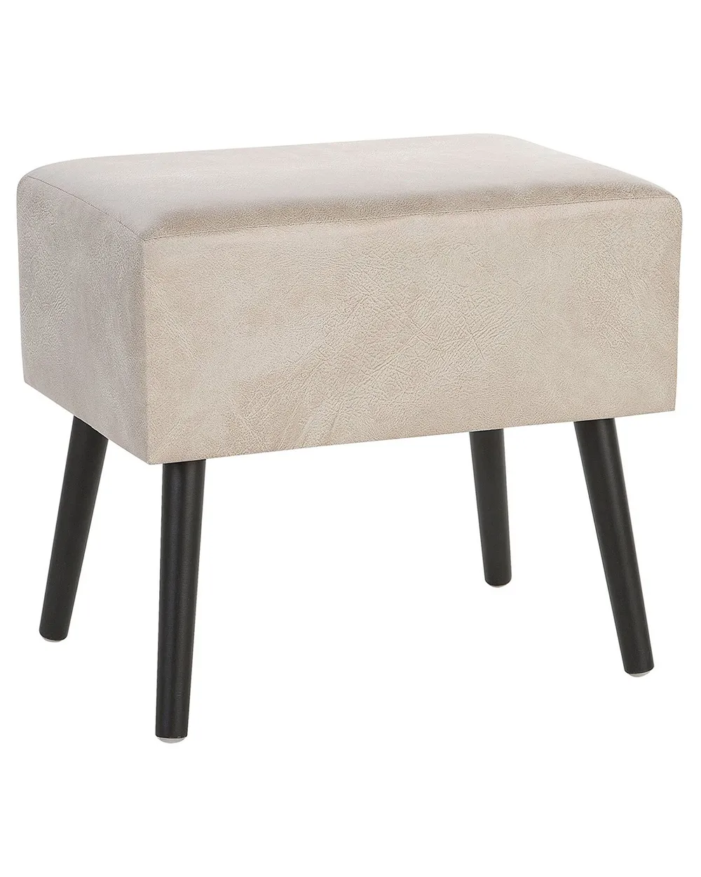 1 Drawer Bedside Table EUROSTAR Faux Leather Beige_719751