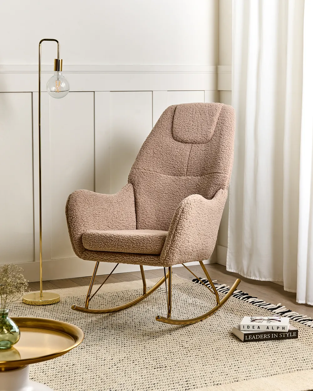 Schaukelsessel GULSELE Bouclé Beige
