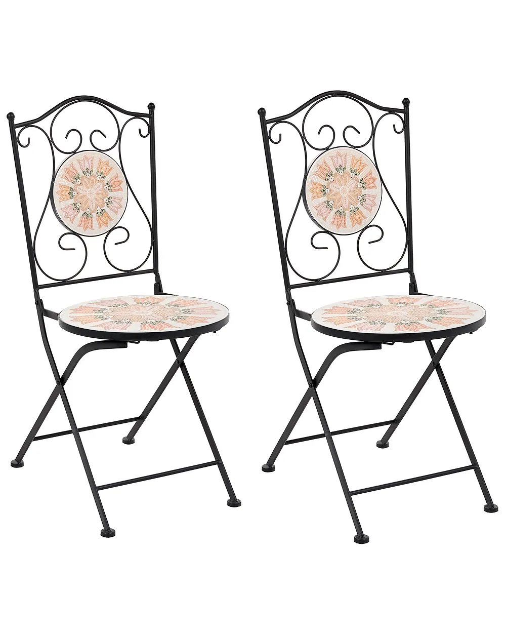 Set of 2 Garden Chairs SETTALA Folding Metal Multicolour