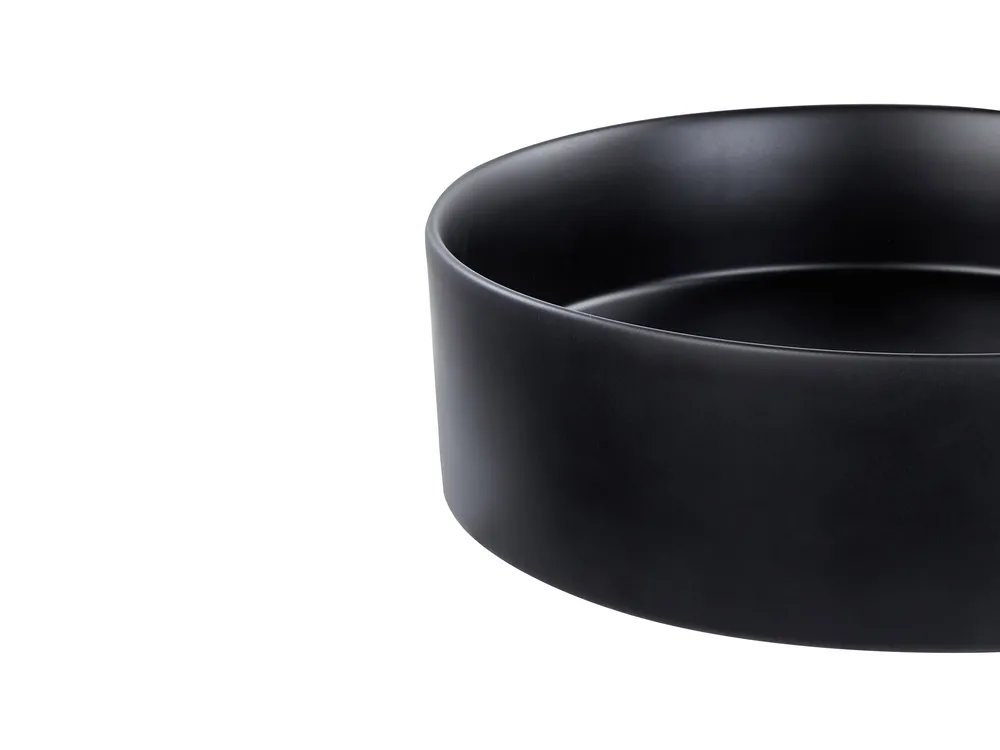 Aufsatzwaschbecken TEBAR ⌀ 40 cm Keramik Schwarz_923391