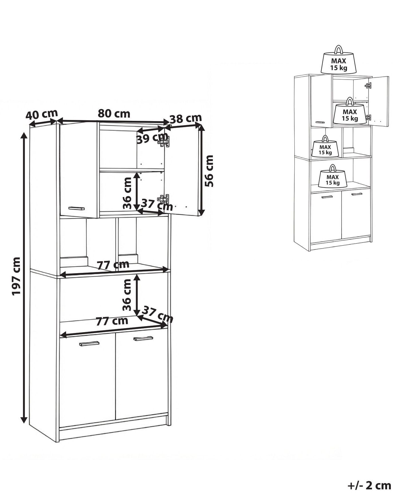 4 Door Bookcase ZEHNA Brown/ Black_1033353