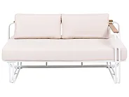Garden Lounge Set with Table and Ottoman 3 Seater CAMEROTA  Metal White_1159150