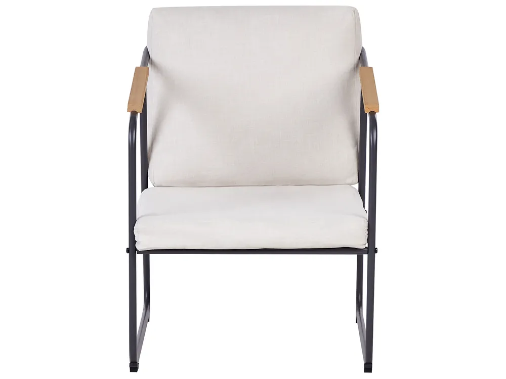 Lounge Set mit Tisch 4-Sitzer VEZZANA Metall Hellbeige_931089