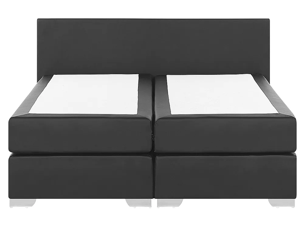 Divan Bed Faux Leather PRESIDENT 160 x 200 cm (EU King Size) Black_35851