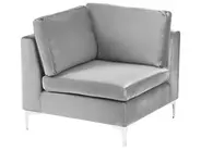 Modul Ecksofa 4-Sitzer EVJA mit Ottomane Samtstoff Grau linksseitig_789048