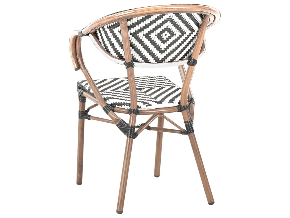 Gartenmöbel Set 4-Sitzer CASPRI Polyrattan Schwarz / Weiß_990559