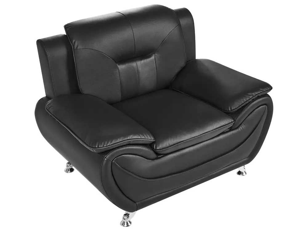 Sofa Set 6-Sitzer LEIRA Kunstleder Schwarz_1058616