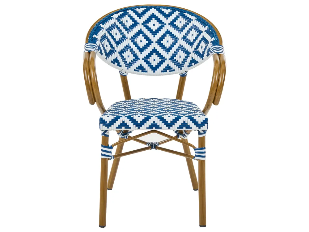 Gartenmöbel Set 4-Sitzer CASPRI Polyrattan Blau / Weiß_1090697