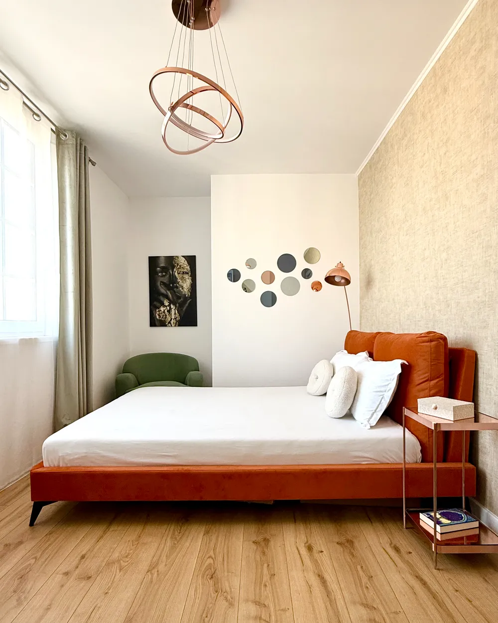 Bett mit Lattenrost Samtstoff MELLE 160 x 200 cm Orange_1017569