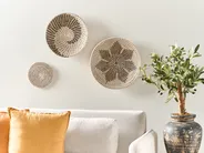 Set of 3 Hanging Decorations CANTHO Seagrass 40/35/20 cm Black_885618