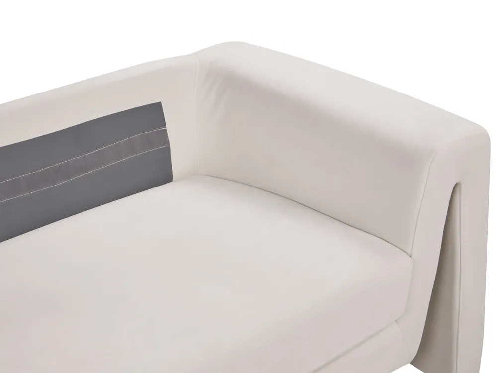 Sofa 3-Sitzer MAUNU Samtstoff Hellbeige_895156