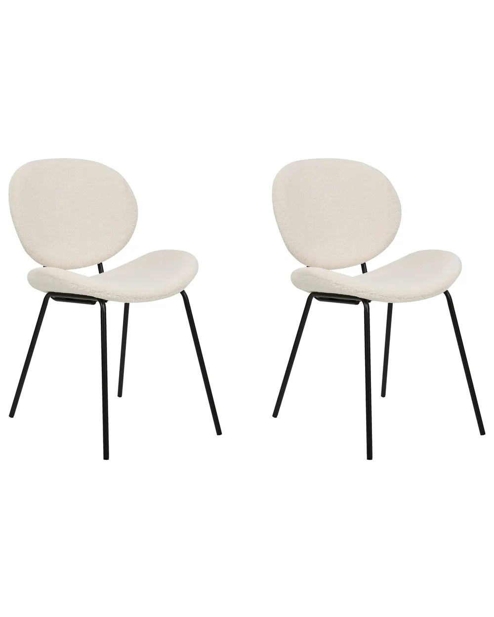 Esszimmerstuhl 2er Set LUANA Bouclé Weiß_886486