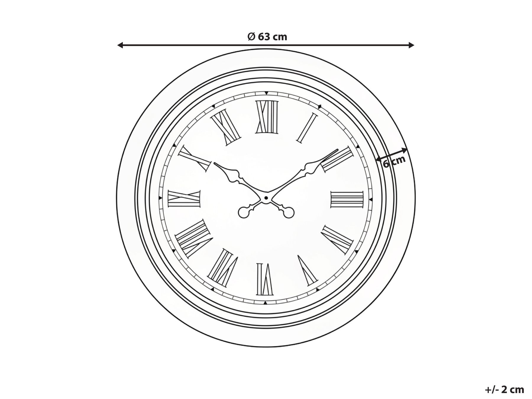 Wanduhr VILLENA 63 cm Schwarz_1032705