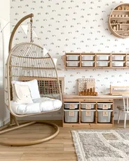 Hängesessel mit Gestell ALLERA Polyrattan Beige_861320