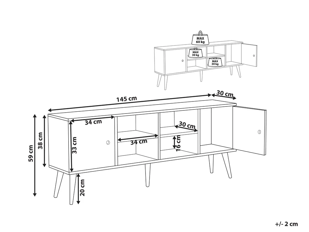 TV-Möbel CHANDLER Holz Hellbraun_817787