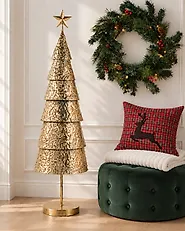 Christmas Decoration PORVOO 110 cm Christmas Tree Gold_1170949