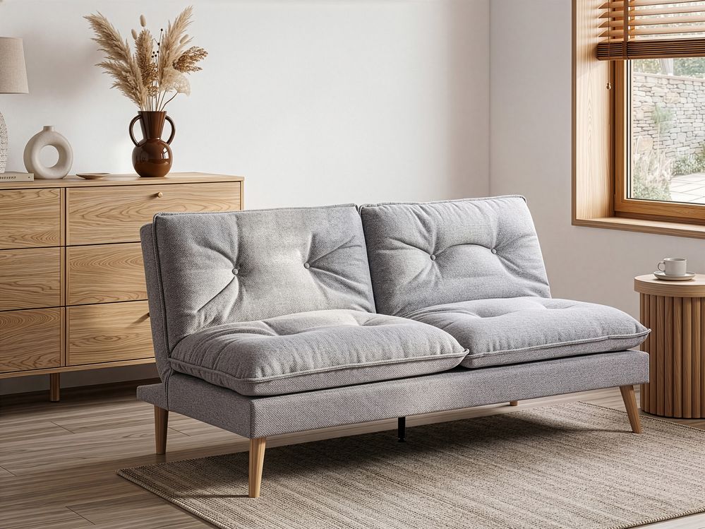 Sofa Bed 3 Seater YILA Fabric Grey