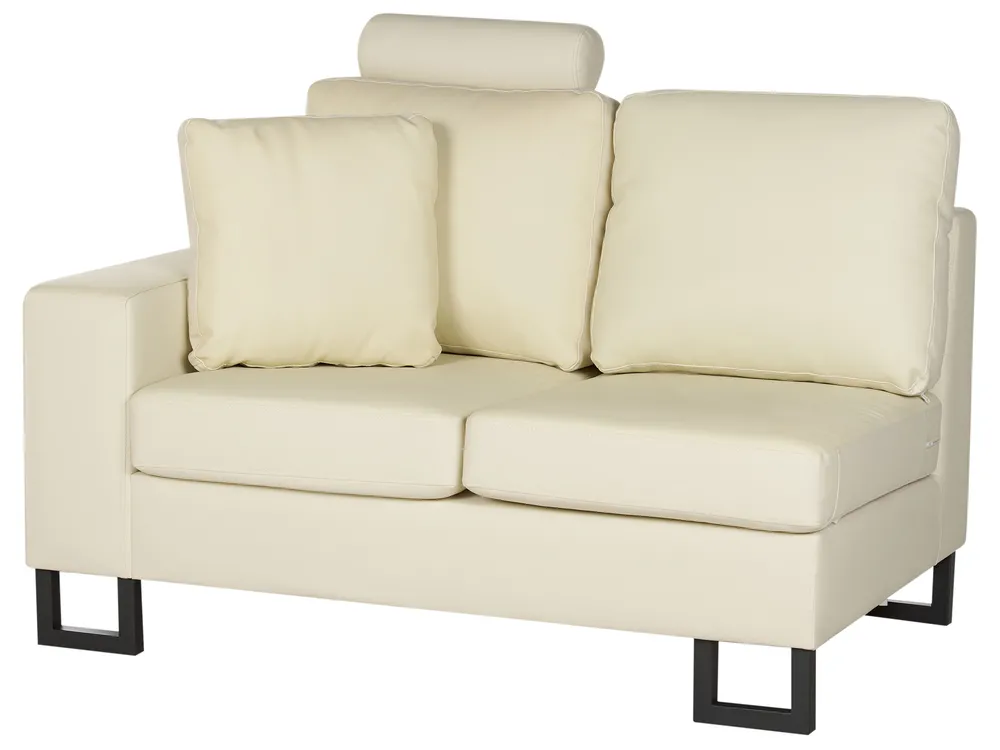 Ecksofa 6-Sitzer STOCKHOLM Echtleder Hellbeige linksseitig_900630