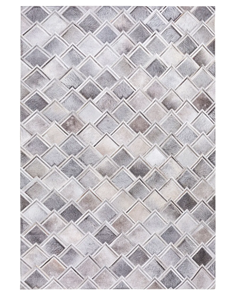 Teppich AGACLI Grau 160 x 230 cm Echtleder_689272