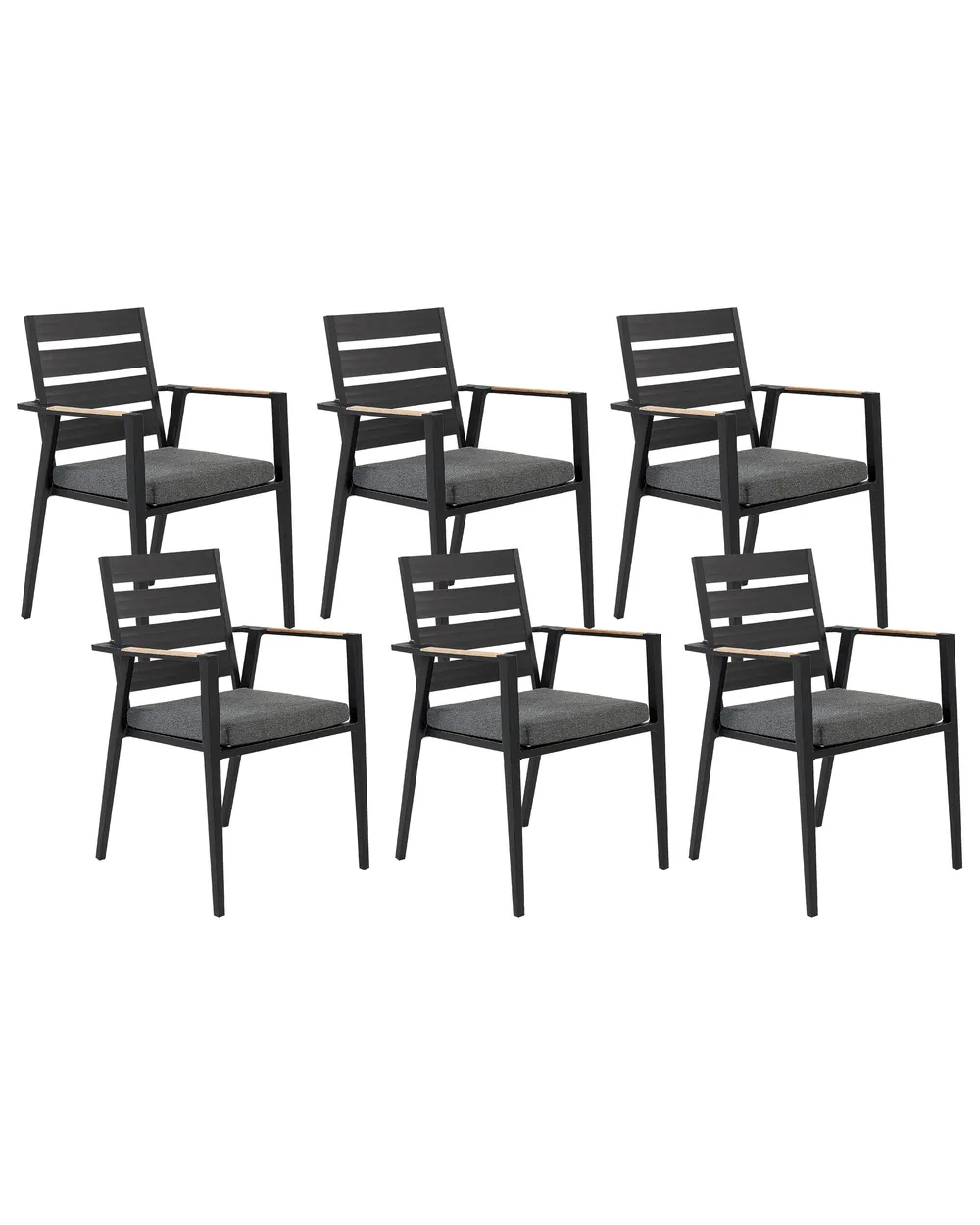 Set mit 6 Stühlen und Sitzkissen TAVIANO Metall Schwarz