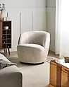 Drehsessel KUOLPA Chenillegewebe Beige