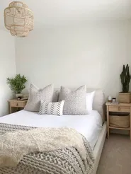 Bett mit Lattenrost Chenillegewebe MELLE 180 x 200 cm Hellbeige_810276