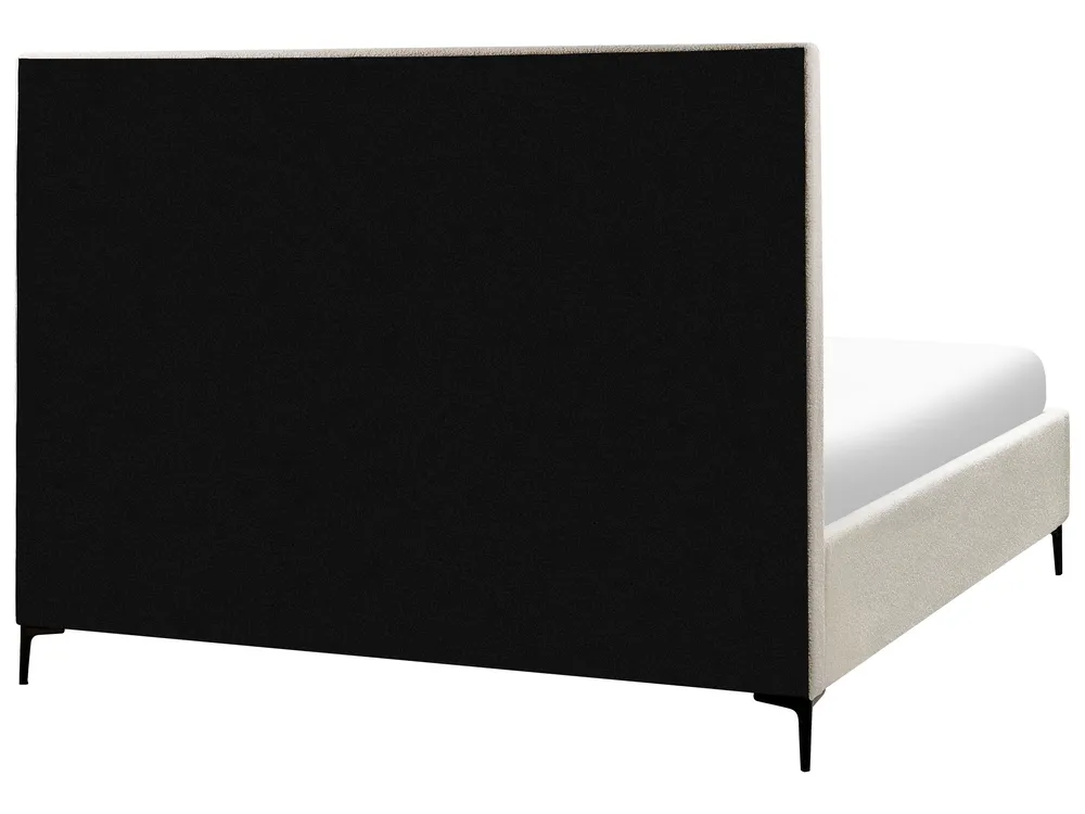 Bett mit Stauraum SEZANNE Bouclé Cremeweiß 180 x 200 cm_939805