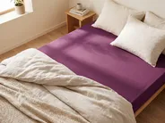 Fitted Sheet JANBU 90 x 200 cm Cotton Burgundy_845833