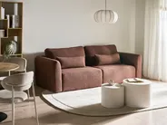 Sofa Bed 3 Seater VAXHOLM with Storage Boucle Brown_1026751
