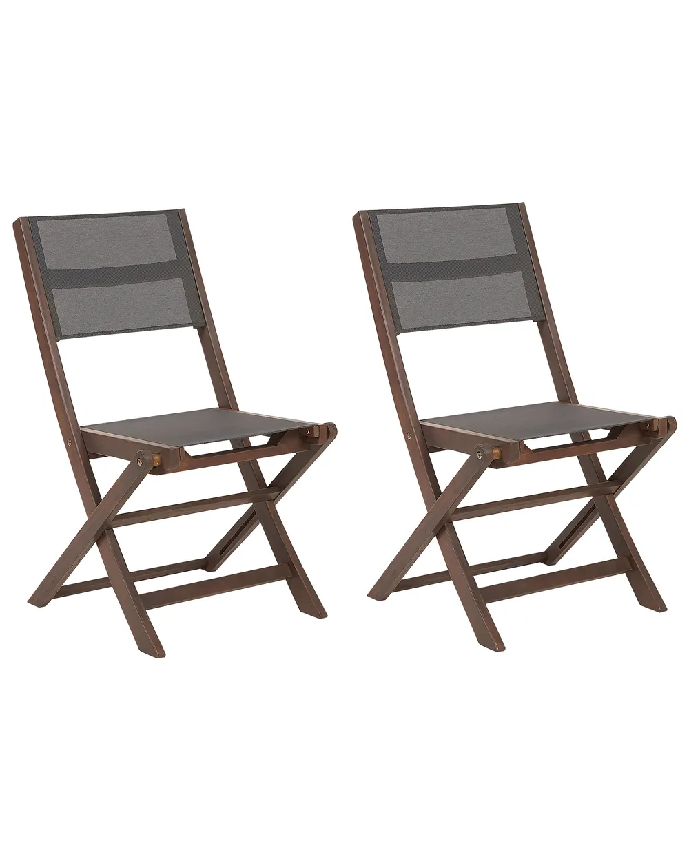 Gartenstuhl 2er Set CESANA Akazienholz Dunkelbraun