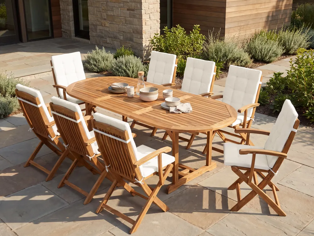 Outdoor Sitzkissen 8er Set MAUI PREMIUM Cremeweiß