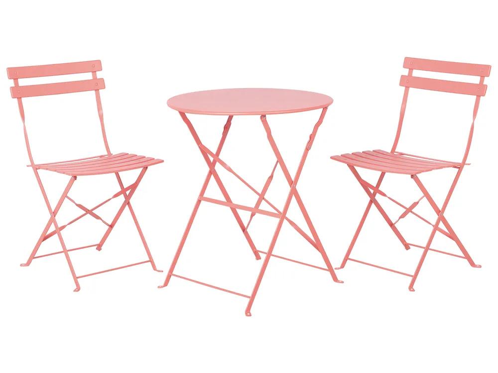 Bistro Set klappbar FIORI Metall Korallenrot