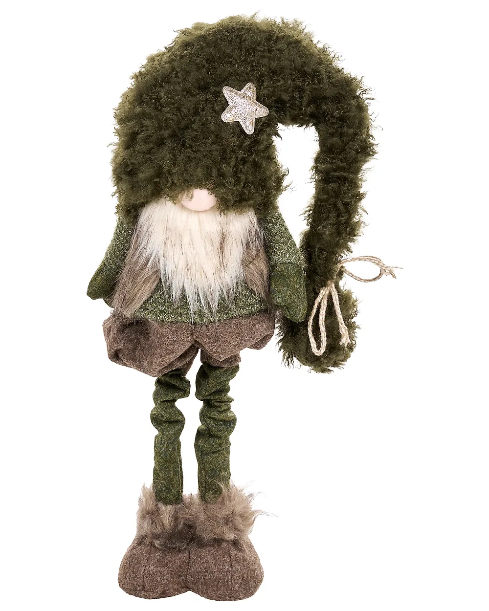 Weihnachtsdekoration 2er Set PORRAS 44-57/57-70 cm Zwerg Braun / Grün_1174996