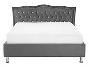Lit ottoman METZ Velours Gris foncé 140 x 200 cm_736192