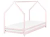 Kinderbett Haus Kiefernholz APPY 90 x 200 cm Pastellrosa