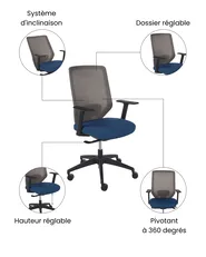 Chaise de bureau VIRTUOSO Bleu_1073400
