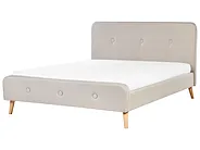 Bett mit Lattenrost Stoff RENNES 160 x 200 cm Hellbeige_708005
